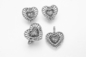 قلادة القلب 925 فضة استرلينج سوار شخصي أقراط خاتم قلادة نساء مجموعة مجوهرات